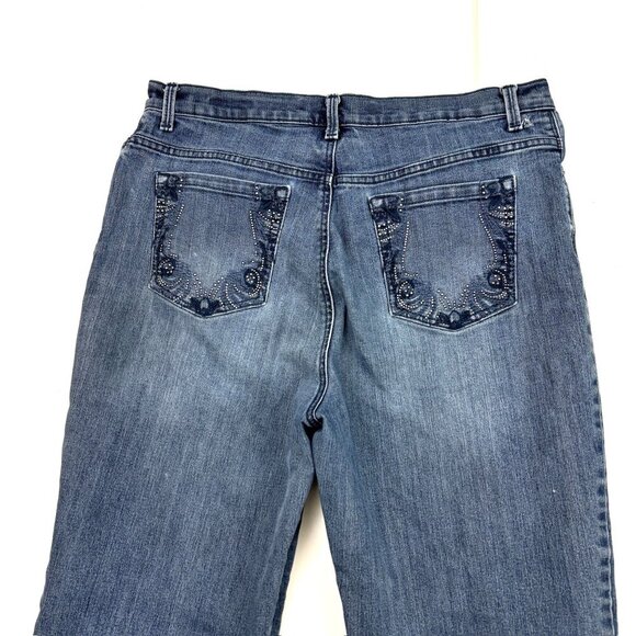 Gloria Vanderbilt Amanda Straight Leg Women's size 12 Dark Wash Blue Denim Jeans - Picture 4 of 4